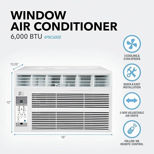 Miniatura 3 de Perfect Aire PAC6000 - Aire acondicionado de ventana de 6000BTU para habitación de 15.5 x 16 pies, 250 pies cuadrados