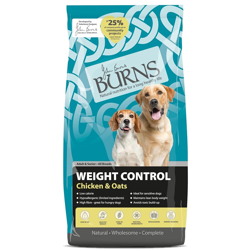 Burns Weight Control Adult Dog Food Chicken & Oats 2 x 12kg