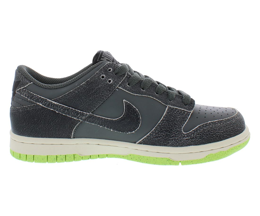 Nike Dunk Low SE Big Kids' Shoes Size-4, Iron Grey/Phantom/Ghost Green