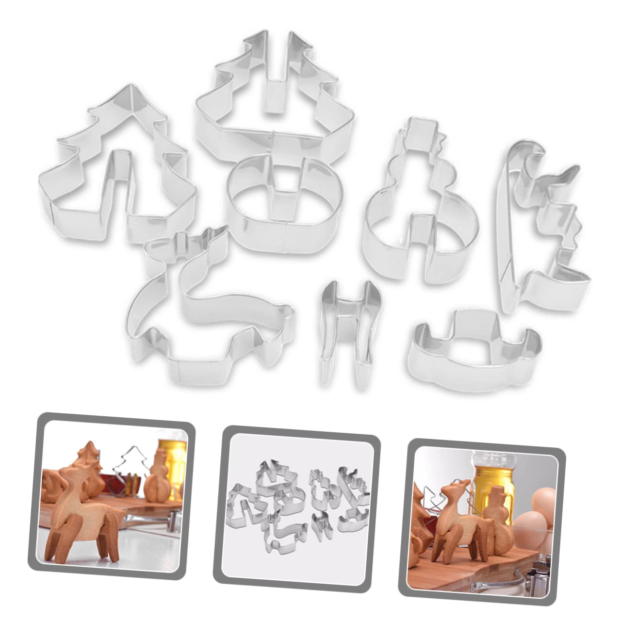 Alipis 40 Stk Ausstechformen Weihnachtsmann Backform silberne Keksformen DIY-Keks weihnachts plätzchenformen keksform ostern entzückende Keksform Keksausstecher im Weihnachtsstil Silver
