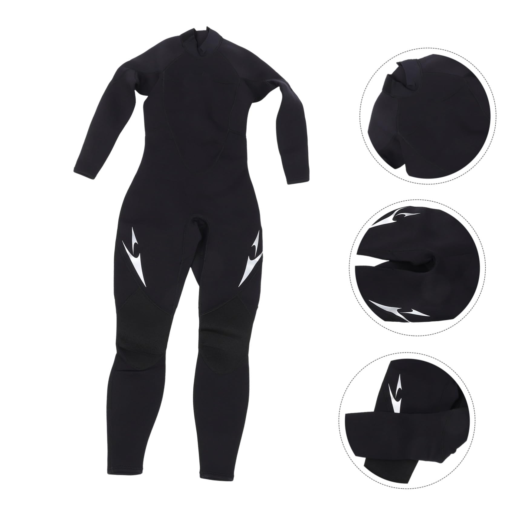 Damen Neoprenanzug EIN Stück mit Langen Ärmeln, Schwarz, L, 50-57kg