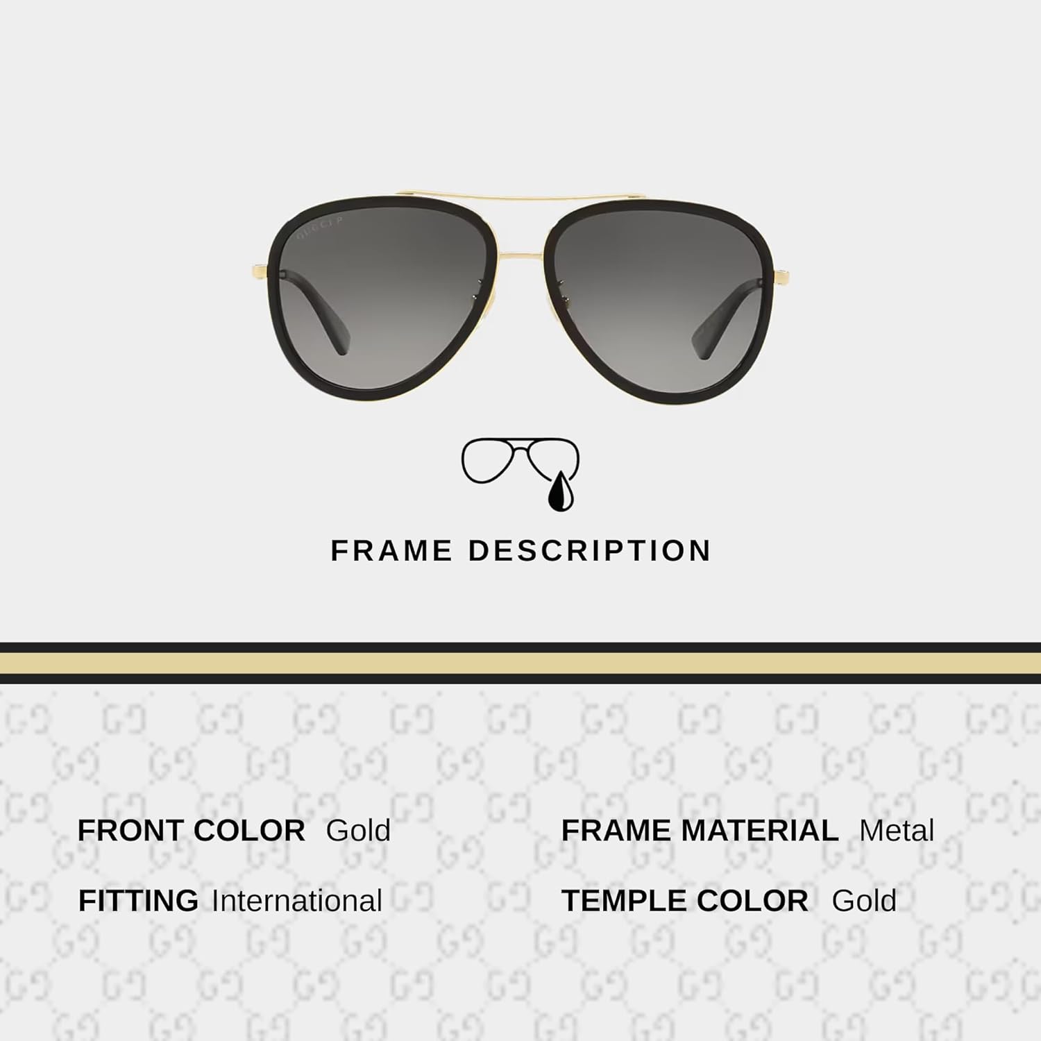 Gucci GG0062S Aviator Shape Sunglasses wit Luxury Eyewear Kit - Image 2
