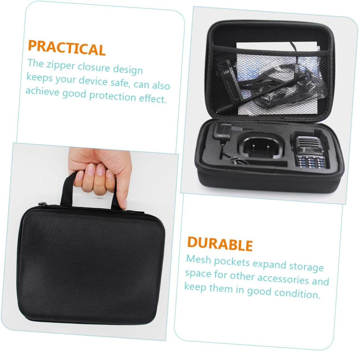 Handheld Radio Storage Case Mesh Pockets for Uv Uv Lightweight Protection for Accessories for Outdoor Use and Travel