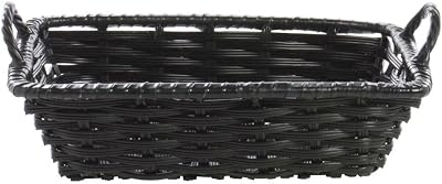 HUBERT Black Storage Basket with Handles Plastic - 11