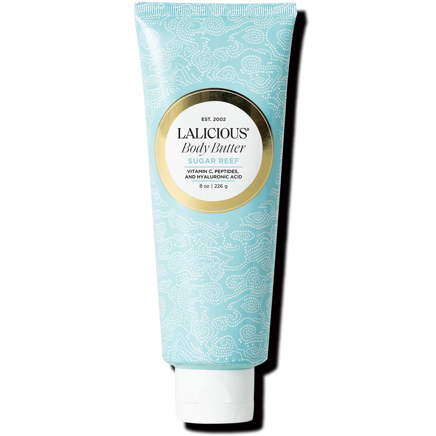 LALICIOUS Sugar Reef Body Butter - Hydrating Body Moisturizer with Shea Butter, Cucumber Extract & Apricot Oil, No Parabens (8 Ounces)
