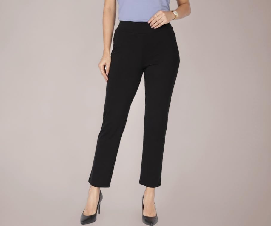 BlissClub Women's Straight Fit Mid Rise Pants