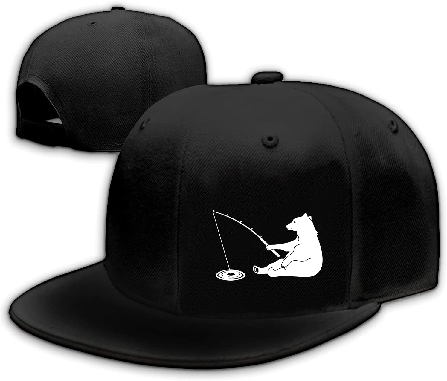 Snapback Hats for Men Flat Bill Brim Hats for Women Fitted Hat Skull Hats Cool Adults Baseball Cap Black Rock N Roll Caps