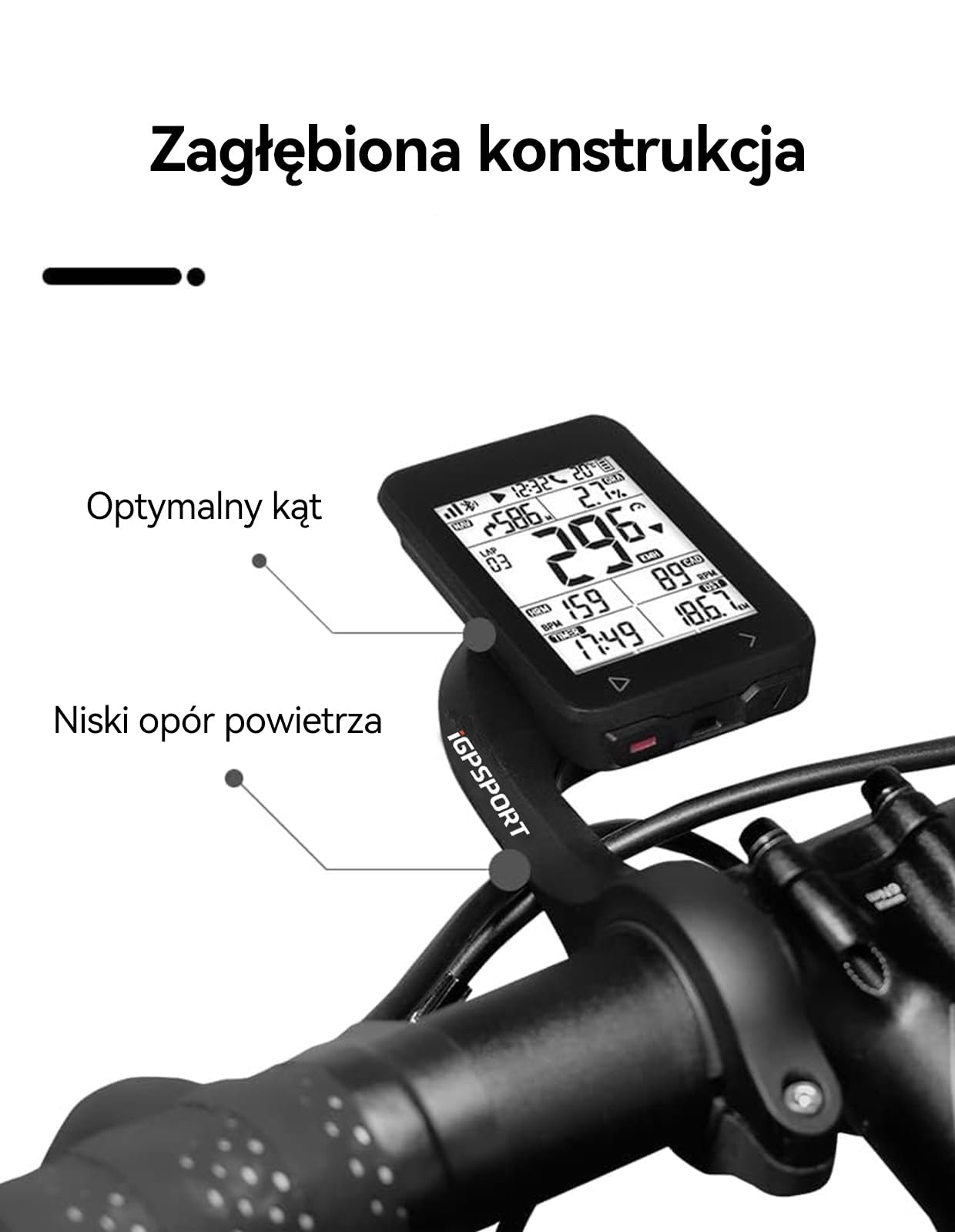 iGPSPORT M80 Przedni Uchwyt Rowerowy, Uchwyt Do Licznika Rowerowego, Uchwyt Rozszerzający, Kompatybilny z iGPSPORT GPS Licznikami Rowerowymi