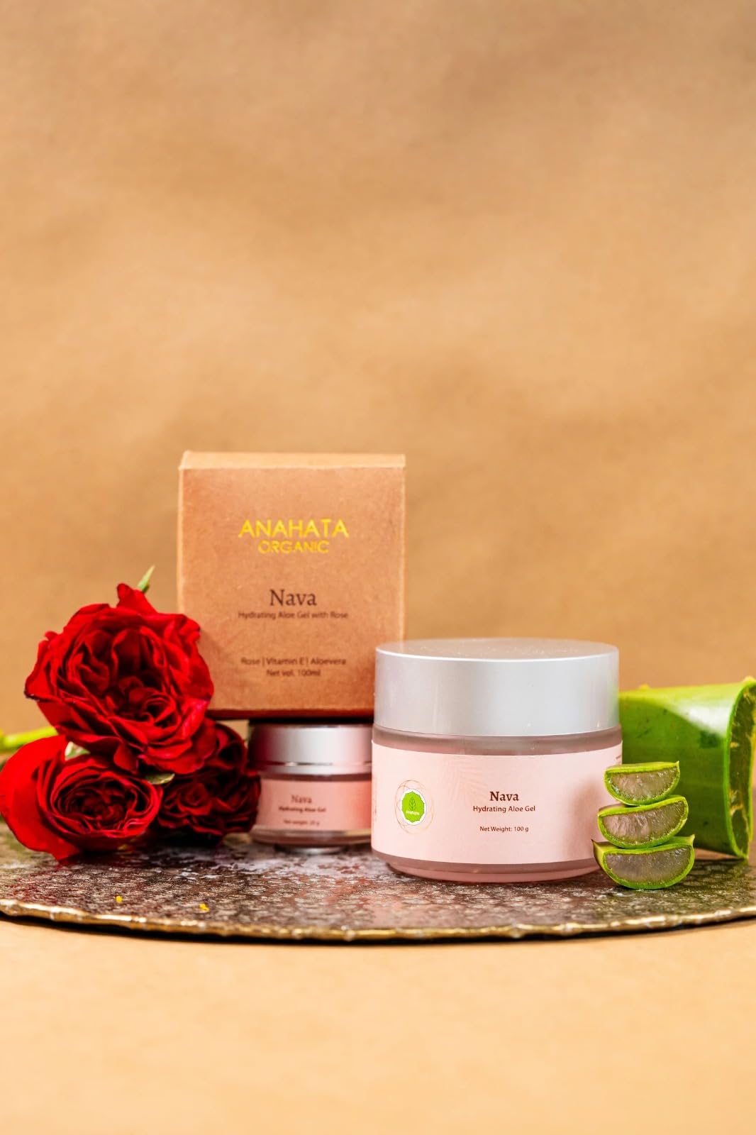 Aloe Vera Gel Infused with Rose 100g | Natural Soothing & Hydrating Gel for Face & Skin | Reduces Irritation, Sun Damage & Dryness | For All Skin Types, Daily Use