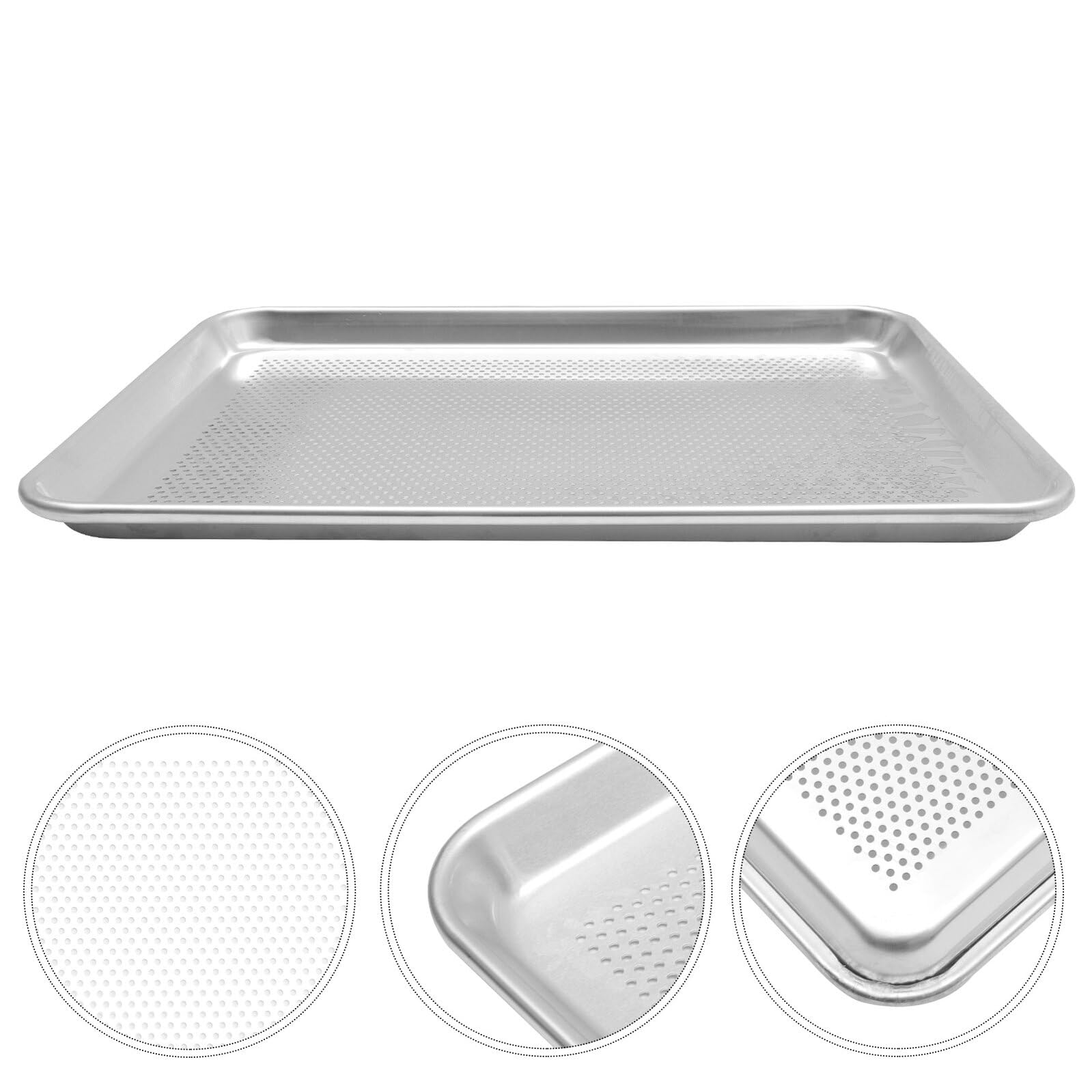 Gadpiparty Plaque de Cuisson Perforée Rectangulaire 38x26 Cm en Alliage D'aluminium Anti-rouille, Cuisson Homogène Ventilée, Plat à Four Pratique Cuisine et Barbecue