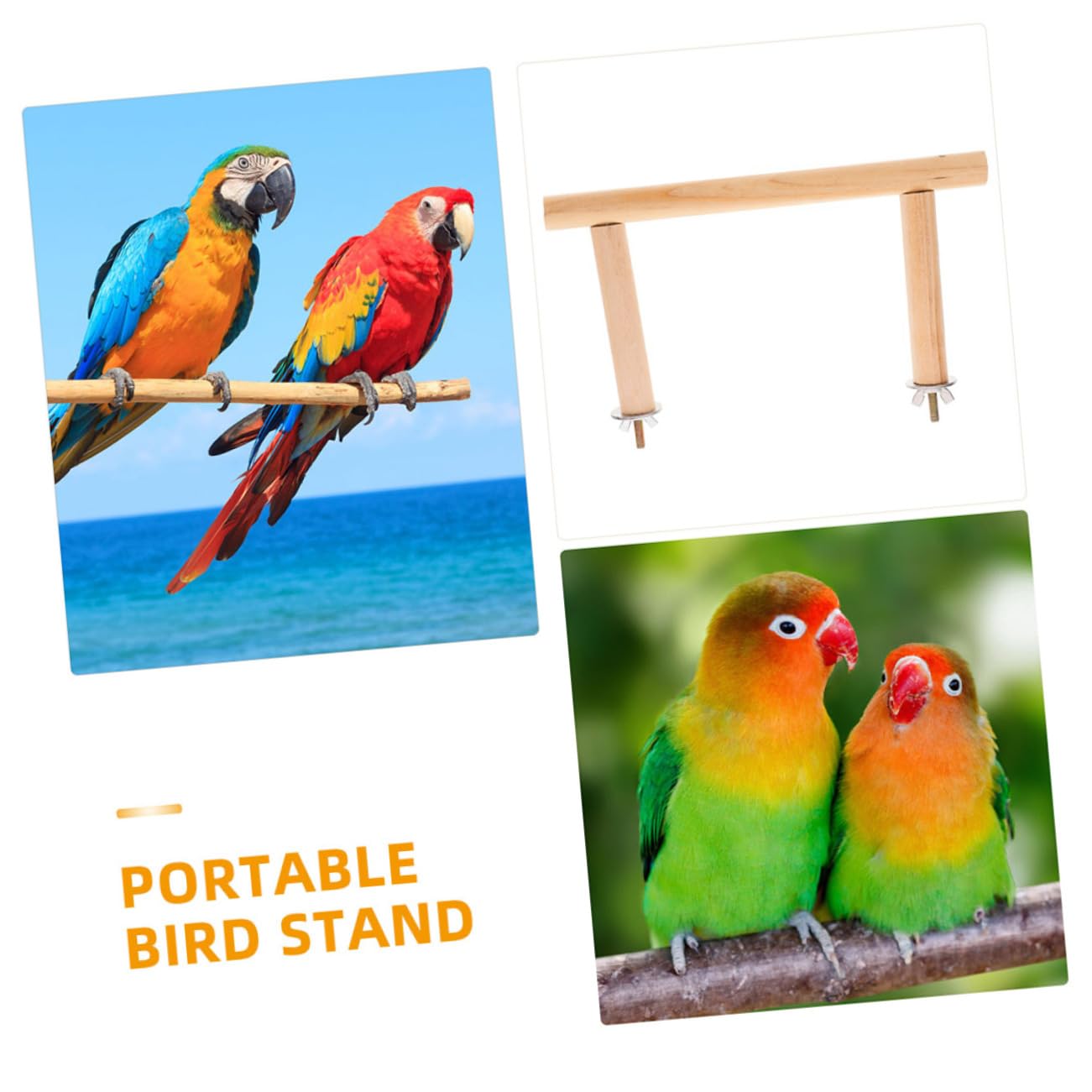 HANABASS 10piezas Soporte De Percha para Aves De Madera Natural De Juguete para Periquitos y Loros para Jaulas De Aves Estable y Duradero