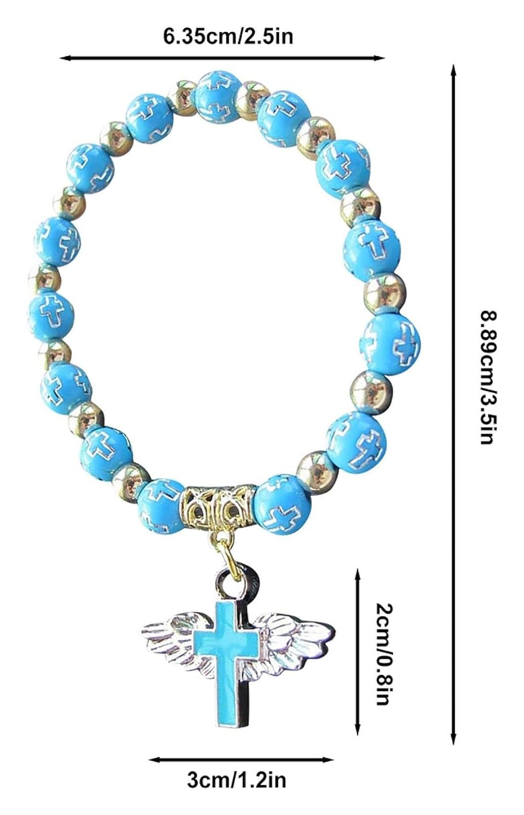 Bracciali Bracciali Donna Lady Girls Gift Bracciale con Pendente a Forma di Ala d'Angelo for Uomo Catena di Perline Accessori Moda Souvenir Regali Perline(Blanc)