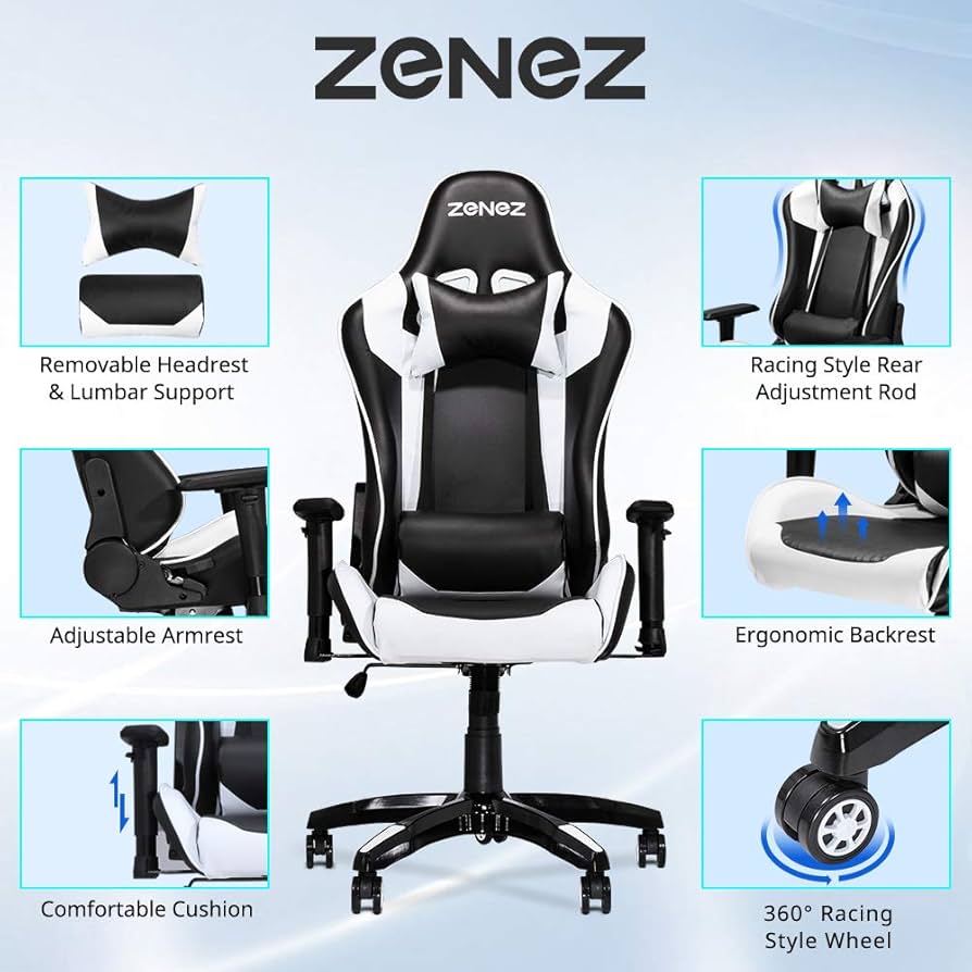 Amazon.co.jp: ZENEZ ゲーミングチェア 180°リクライニング可能