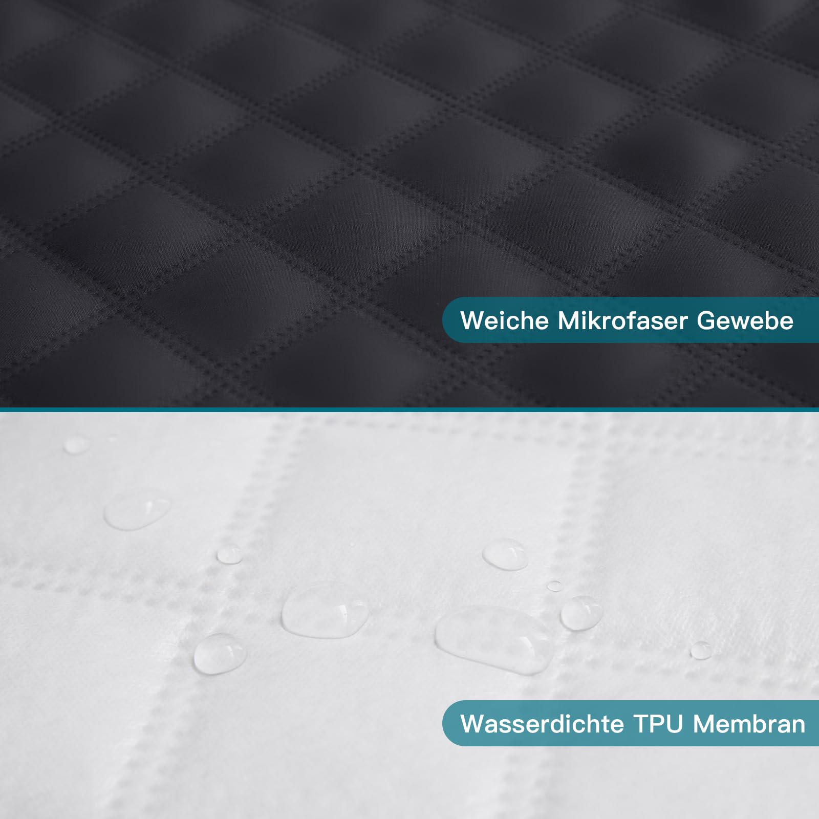 Arcona Matratzenschoner wasserdicht, Atmungsaktive Wasserdichter Matratzenschoner, Nässeschutz Matratzenauflage 180x200, Dunkelgrau Matratzenschutz, Inkontinenzunterlage Waschbar für Bett