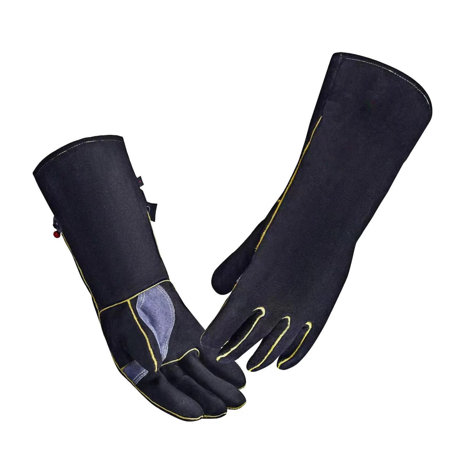 Welder Welding Gloves,Tig/Mig Welding Glove,guantes para soldar, Heat-resistant Professional Welder Welding Glove(All Black14Inch)