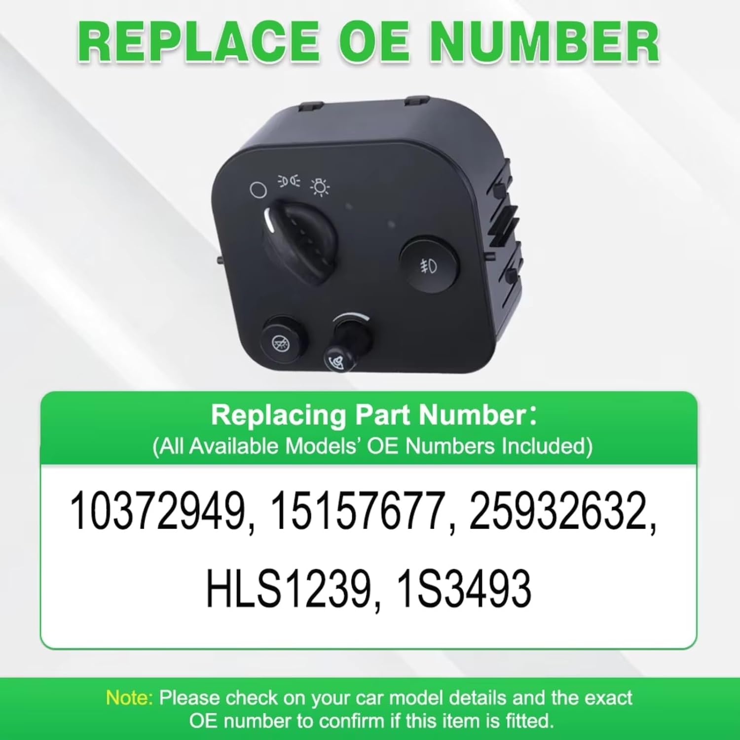 Car Headlight Switch Car Headlight Switch Lamp Knob Control Switch 10372949 15157677 Compatible with Oldsmobile for Bravada 2002 2003 2004