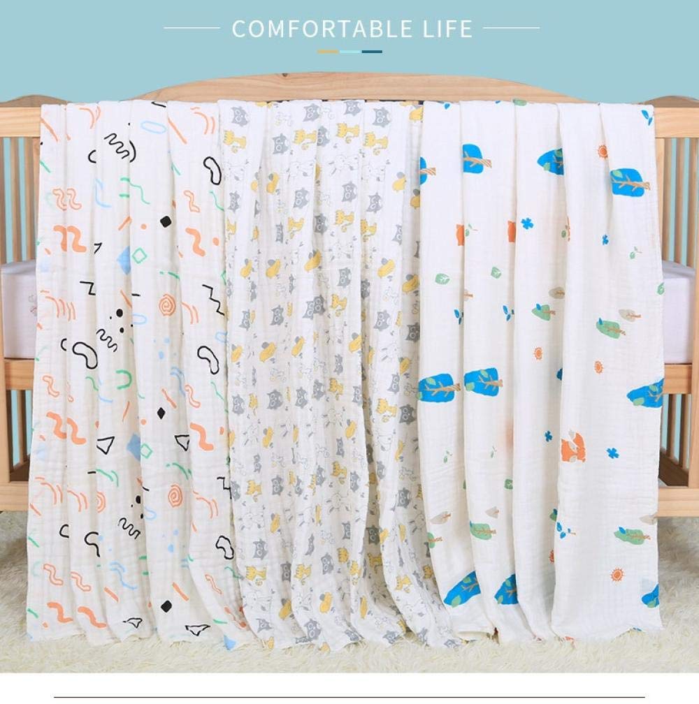 Mantas Para Bebés Toalla De Baño De Gasa De Cuatro Capas Para Bebés De Tul Toalla De Baño Para Bebés Toalla De Baño Absorbente De Dibujos Animados Recién Nacidos-Zorro De La Selva_100 * 120