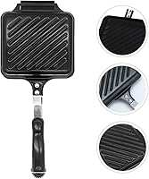 Vista 9 de BESTonZON Sandwichera antiadherente para sándwiches, sartén de hierro fundido, olla de prensa Panini de doble cara con asa para el hogar, cocina