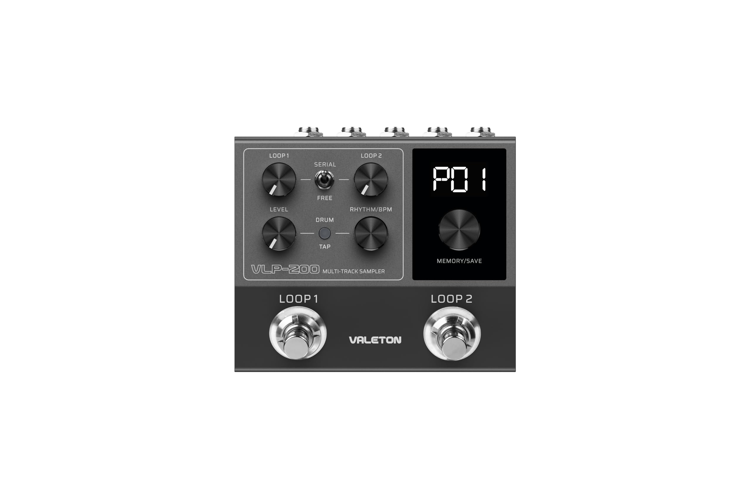 Valeton VLP-200 Pedal de looper doble para guitarra, bajo y voz