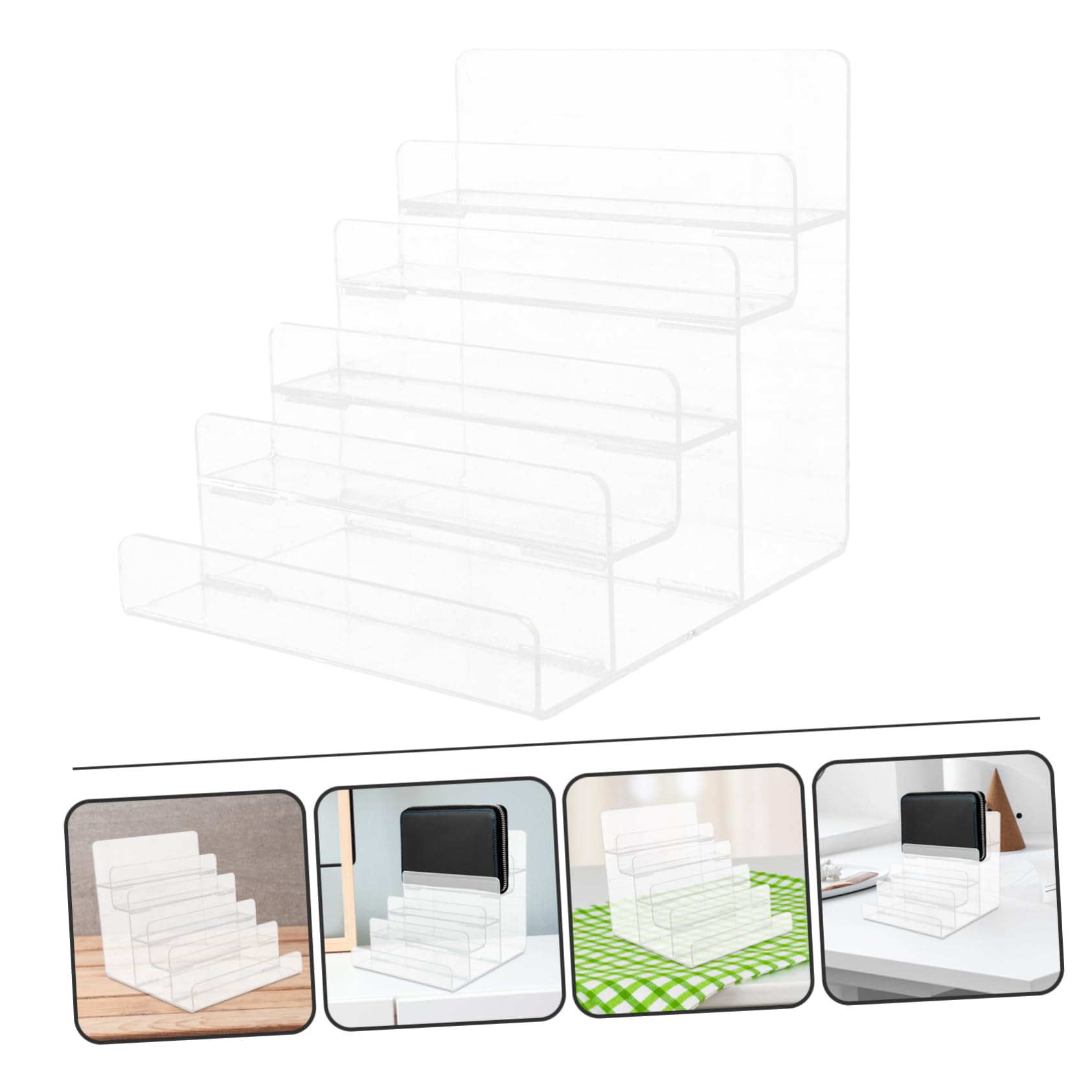 Expositor de Exhibición Acrílico Trapezoidal Multicapa para Bolsos