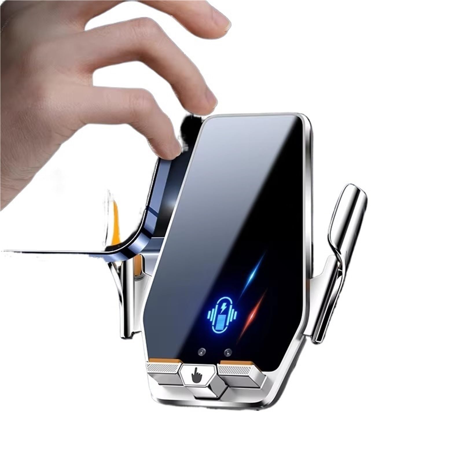Per IPhone 15 14 13 12 Supporto Universale Telefono Auto Stazione Ricarica Rapida Wireless 66 W Caricabatterie Automatico A Induzione Infrarossa Porta Cellulare Auto(Black)