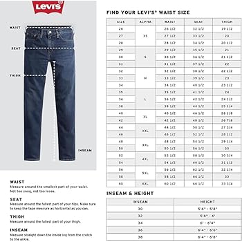 LEVI'S サイズチャート表 Amazon | Levi's Men's 511 Slim Fit Jean, Throttle - Stretch