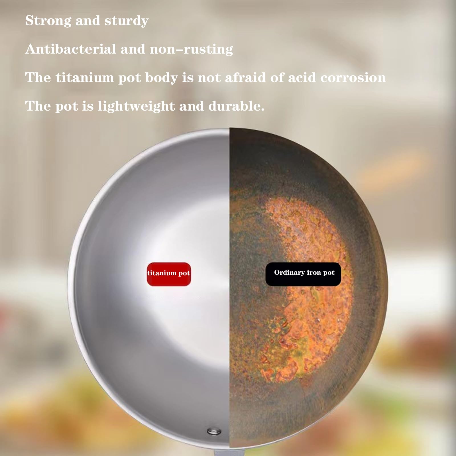 Ultralekki Tytanowy Garnek I Patelnia Wok Tytanowa I Ceramiczna Patelnia Wok Z Powłoką Nieprzywierającą, Patelnia Wok Z Powłoką Nieprzywierającą I Szklaną Pokrywką – Patelnia Do Głębokiego Mieszania