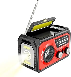 CRGANGZY Solar Radio de Emergencia Portátil, FM/Am/BM NOAA Emergency Radio Survival Solar Recargable con Linterna LED 16000mah Powerbank Bluetooth Compatible con 5.3 Altavoces