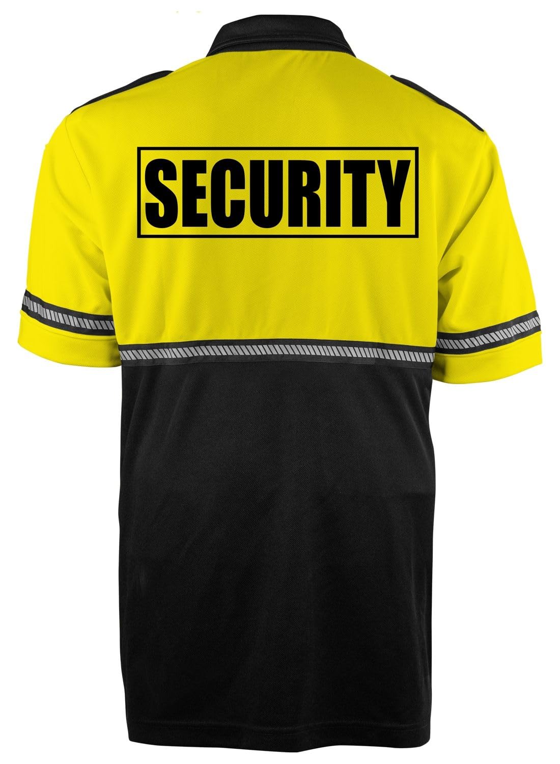 First Class Bike Patrol Shirt with Reflective Striping - High Visibility Shirt (Yellow with Security ID, Large)