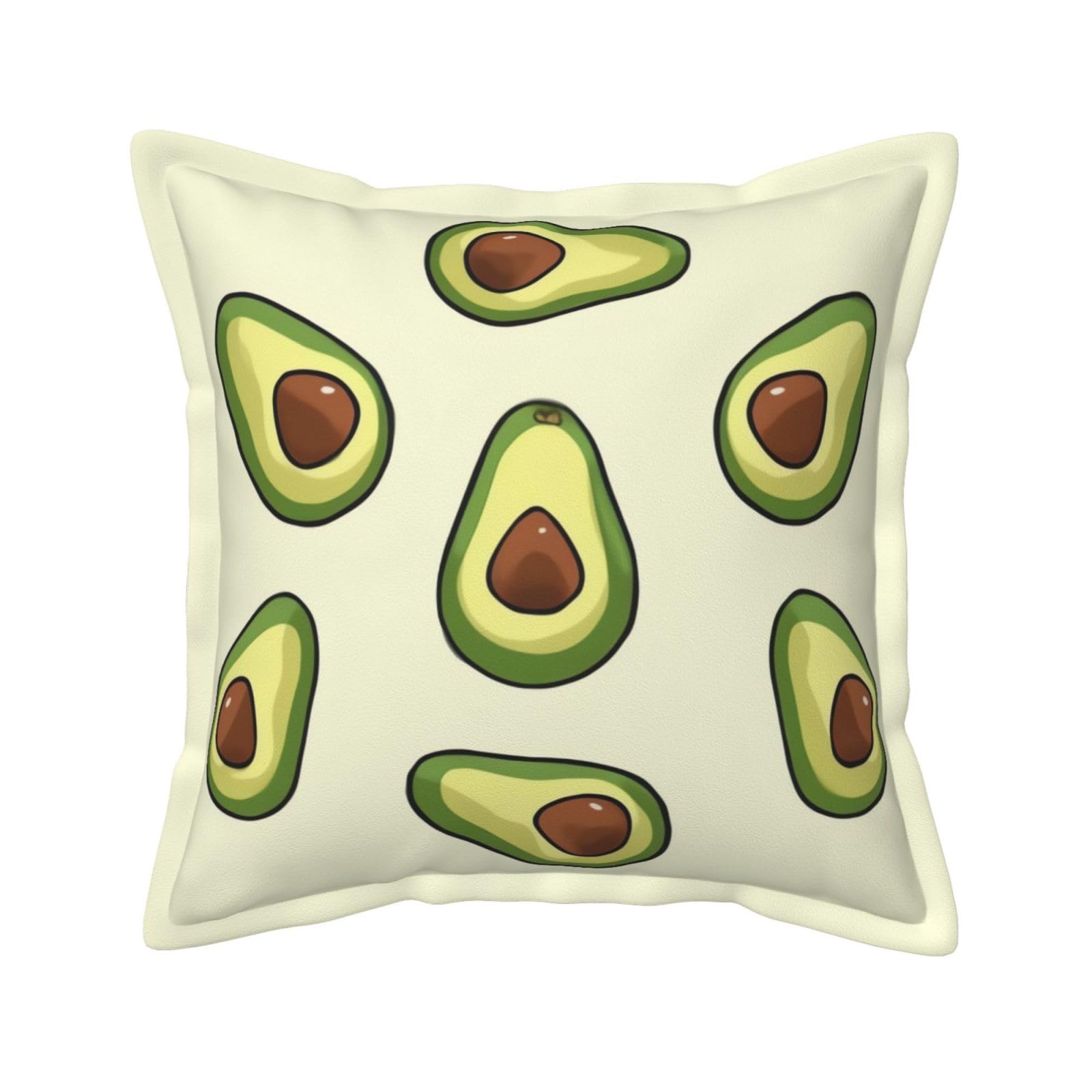 Housse de coussin extérieur avocat 50x50 cm rustique pour canapé