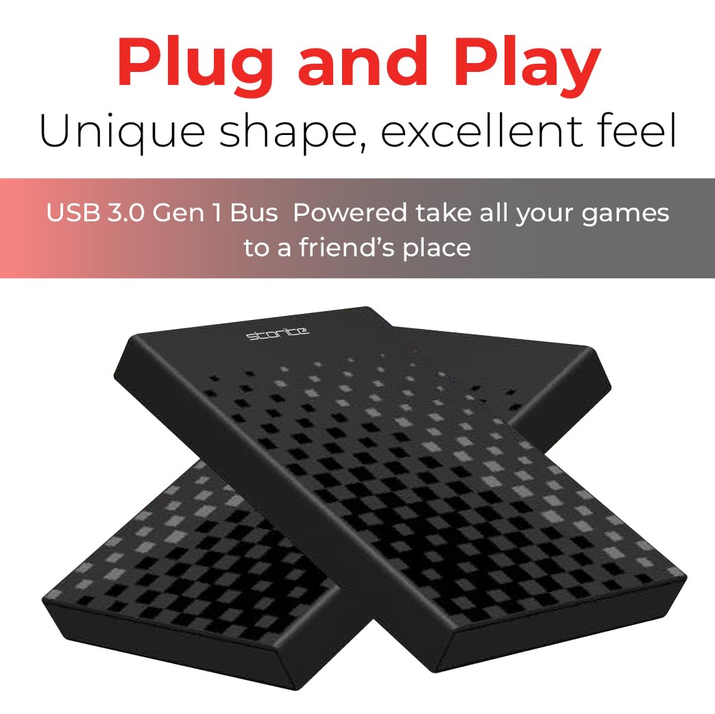 Storite Externe Festplatte, 500 GB, USB 3.0, tragbar, leicht, Plug & Play, Datensicherungsspeicher für Laptop, PC, Mac, Gaming und Desktop