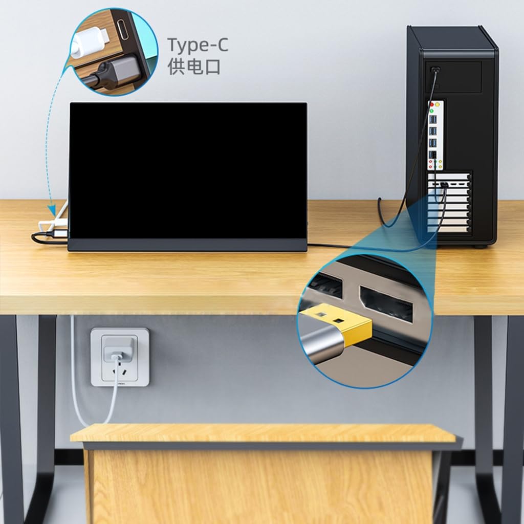 Kabel USB C na kabel 4K przy 60 Hz typ C do 2K 144 Hz kabel do laptopa tabletu zewnętrzny przenośny wyświetlacz