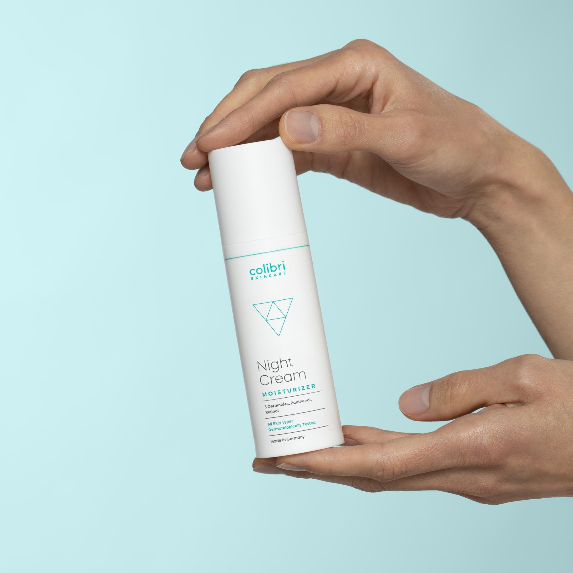colibri skincare NIGHT CREAM (80ml) - Crème de nuit anti-rides avec rétinol, acide hyaluronique et céramides pour femme et homme - Soin de nuit pour le visage, le cou et le contour des yeux