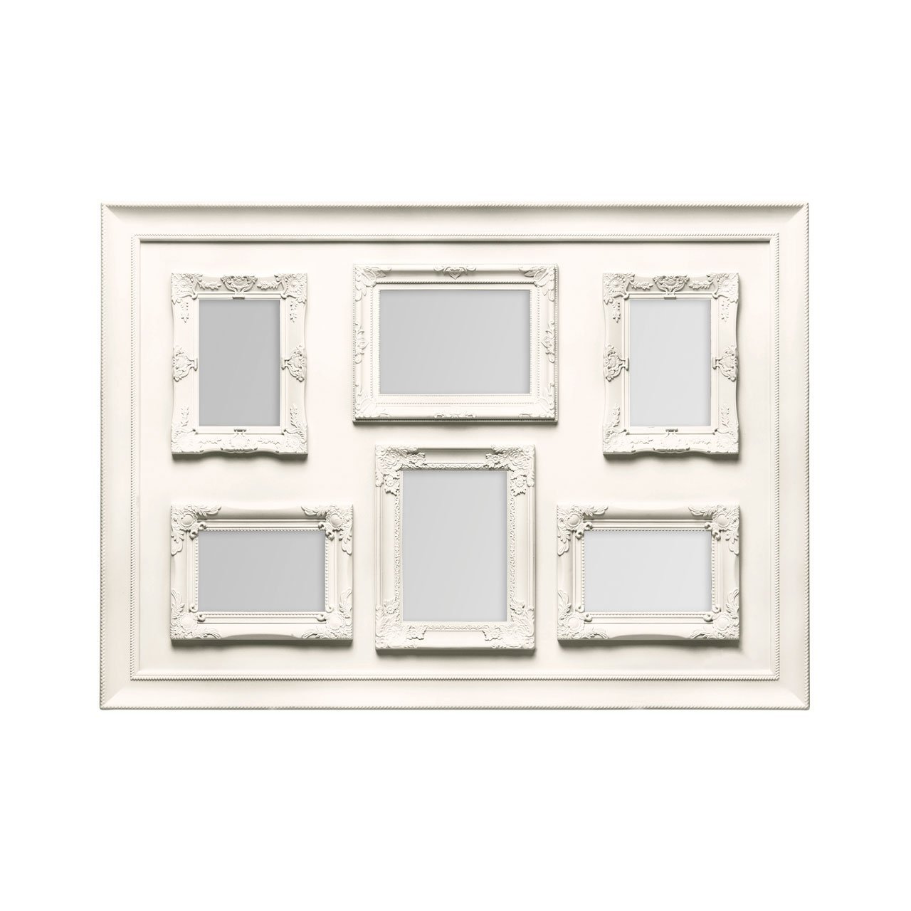 Premier Housewares Vintage Multi-Photo Frame for 6 Photos, Cream