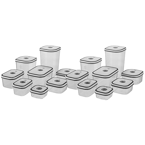 Electrolux Kit 16 Potes Herméticos de Plástico Retangular, Multiuso, Vedação Silicone, BPA...