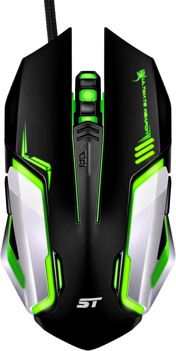 Gaming Mouse SOWTECH USB Wired Gaming Mice 4 Adjustable DPI Levels 7 Circular LED Light with Ergonomic 6 Buttons PC Gaming Mouseaming Mouse