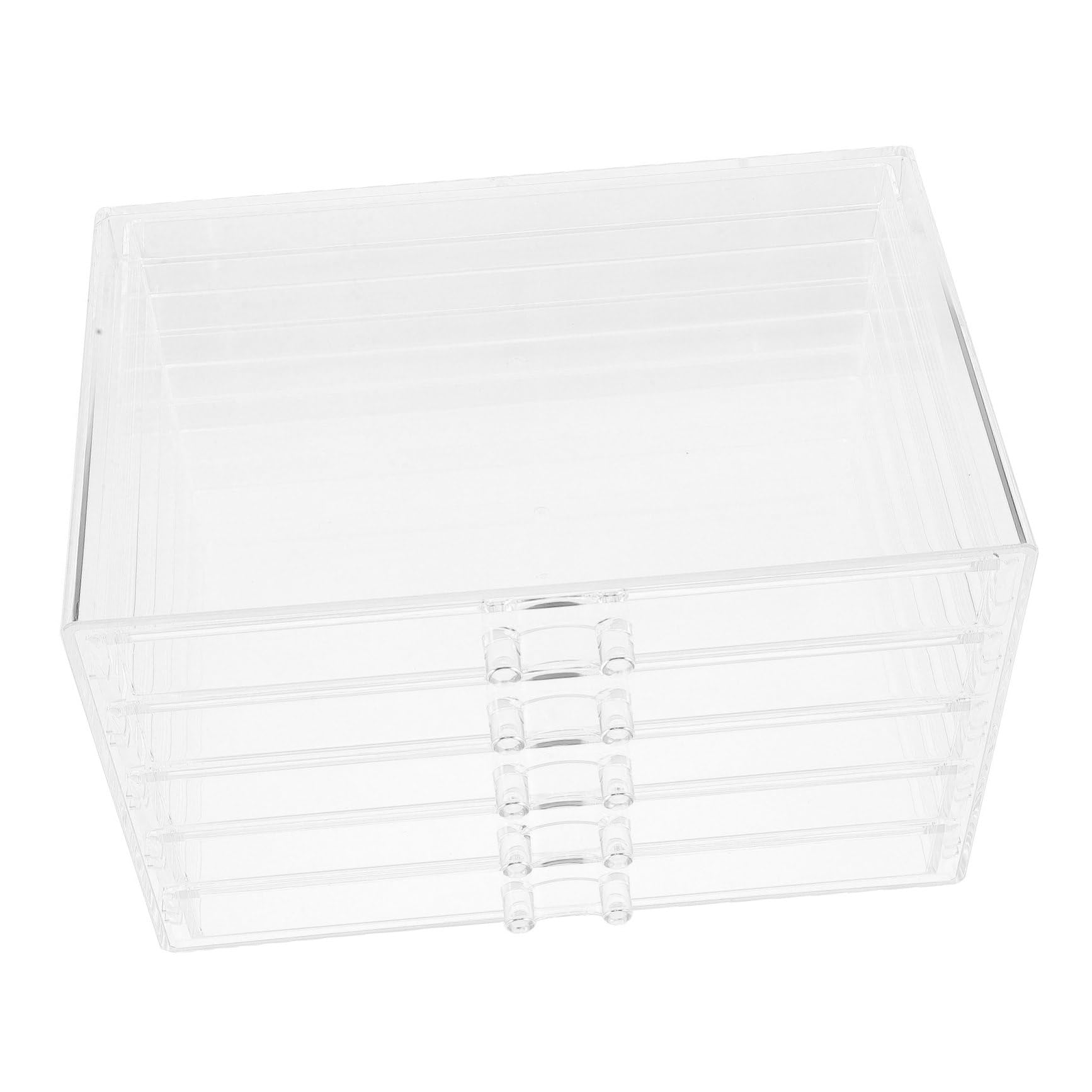SOLUSTRE Organizador de Maquillaje con 5 Cajones Soporte para Cosméticos Transparente Diseño Compacto para Joyería y Lápices Labiales Organizador de Escritorio para Tocador