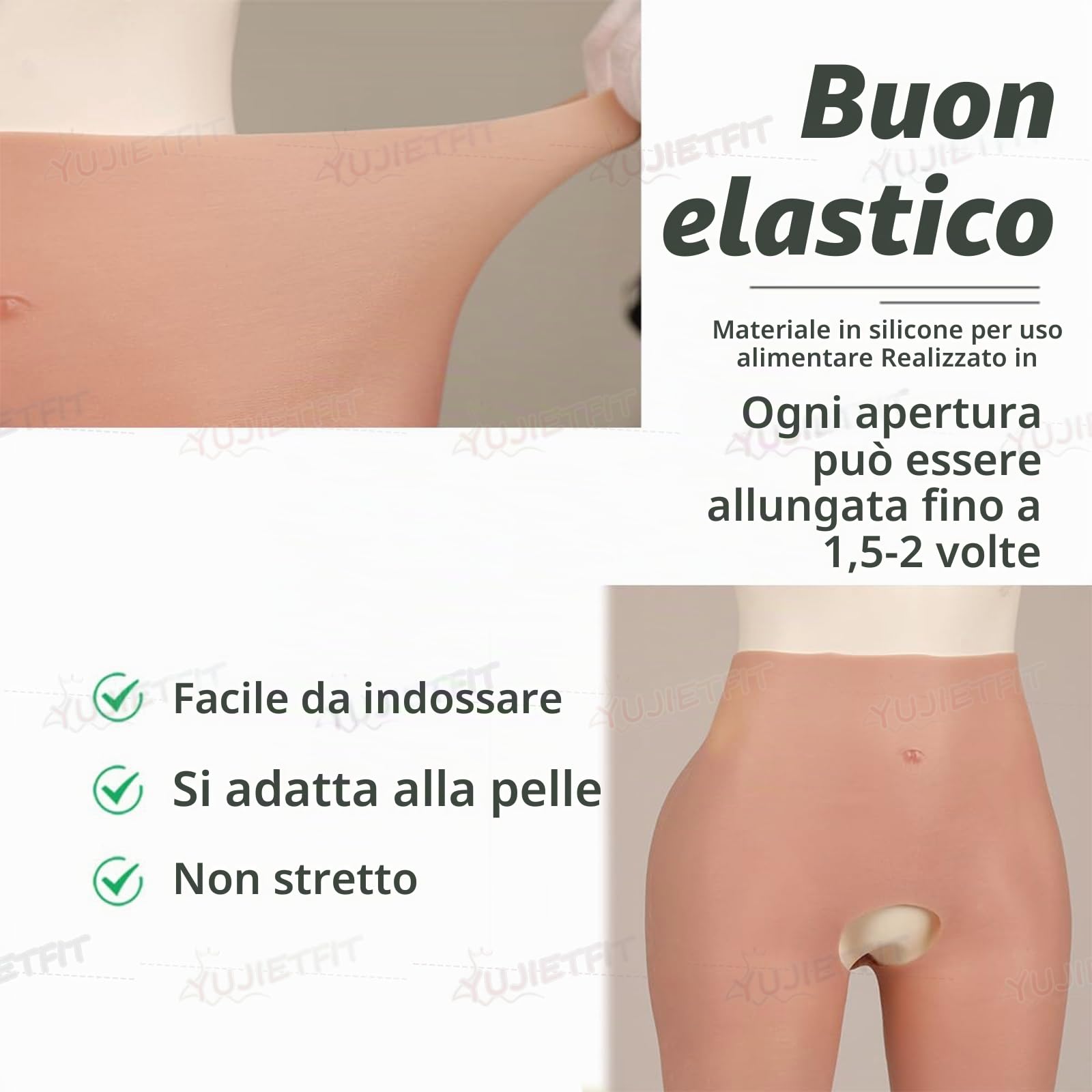 Adima Mutandine in Silicone con Imbottitura Finta per Glutei, Mutande Modellanti per Crossdresser, Pantaloni per Aumentare i Fianchi per Transgender e Drag Queen