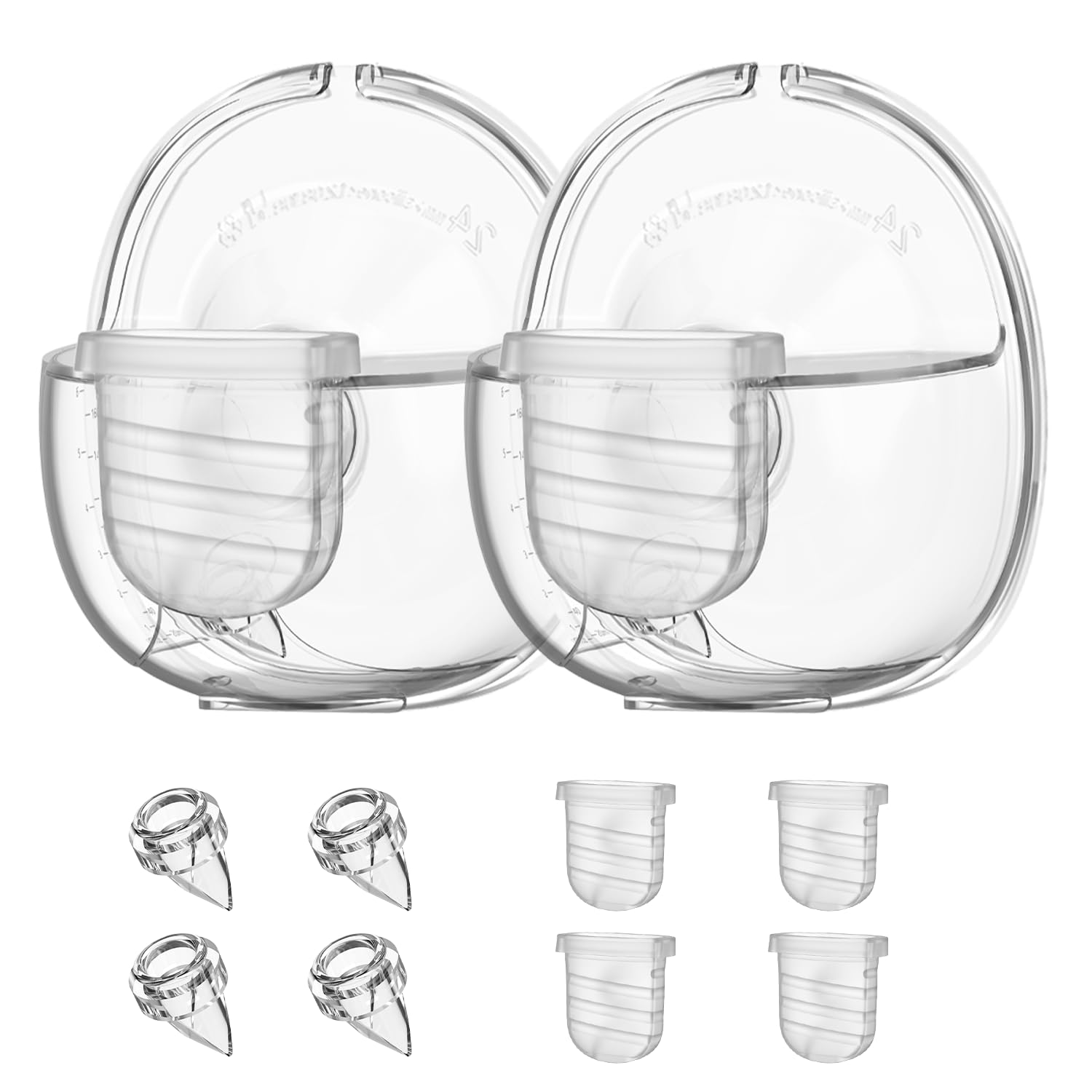 Wearable Breast Pump Replacement Parts Compatible with S32 Wearable Breast Pump, Include Duckbill Valve, Silicone Diaphragm, 24mm Flange, Milk Collector Cup, 2 Sets