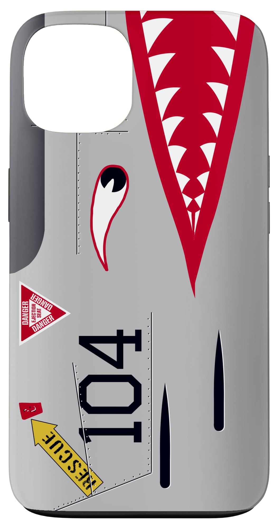 Vintage Military Fighter Jet Airplane with Shark Teeth Case for iPhone 13
