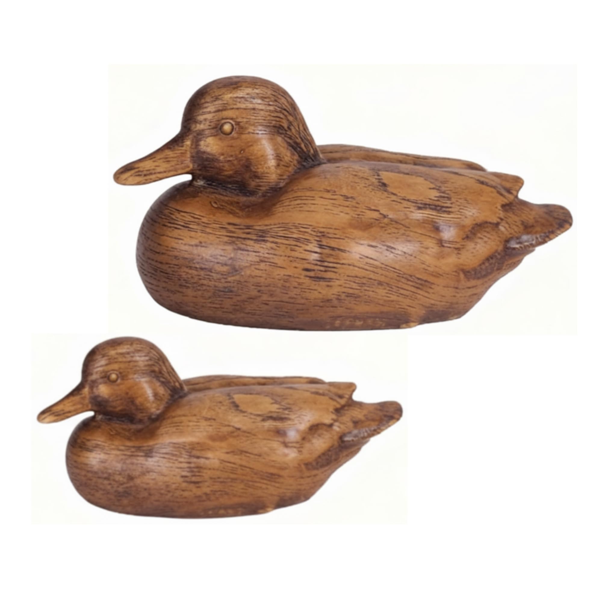 Soaoo 2 Packungen Enten-Heimdekor-Statuen, rustikale Vintage-Tierfiguren, Kunstharz, Landhaus-Dekoration für Schreibtisch, Wohnzimmer, Kinderzimmer, Regal, Innenbereich, dekorative Akzente