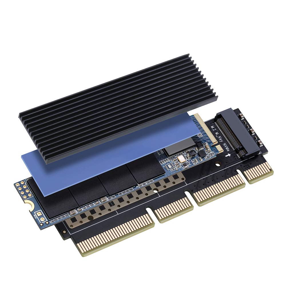 Yateng M.2 SSD a PCIe card, Nvme PCIe AHCI a PCI Express x16 dissipatore di calore, supporto adattatore SSD M.2 Key m 2230,2242,2260,2280 SSD to PCI-E 3.0 X4 compatibile per PC desktop