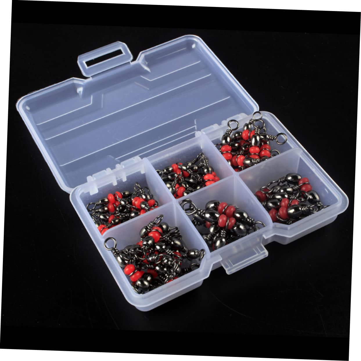 BESPORTBLE 2pièces Anneaux De Connexion Émerillon Triples pour Set De Tackle avec Boîte De Rangement Accessoires De Polyvalents Et