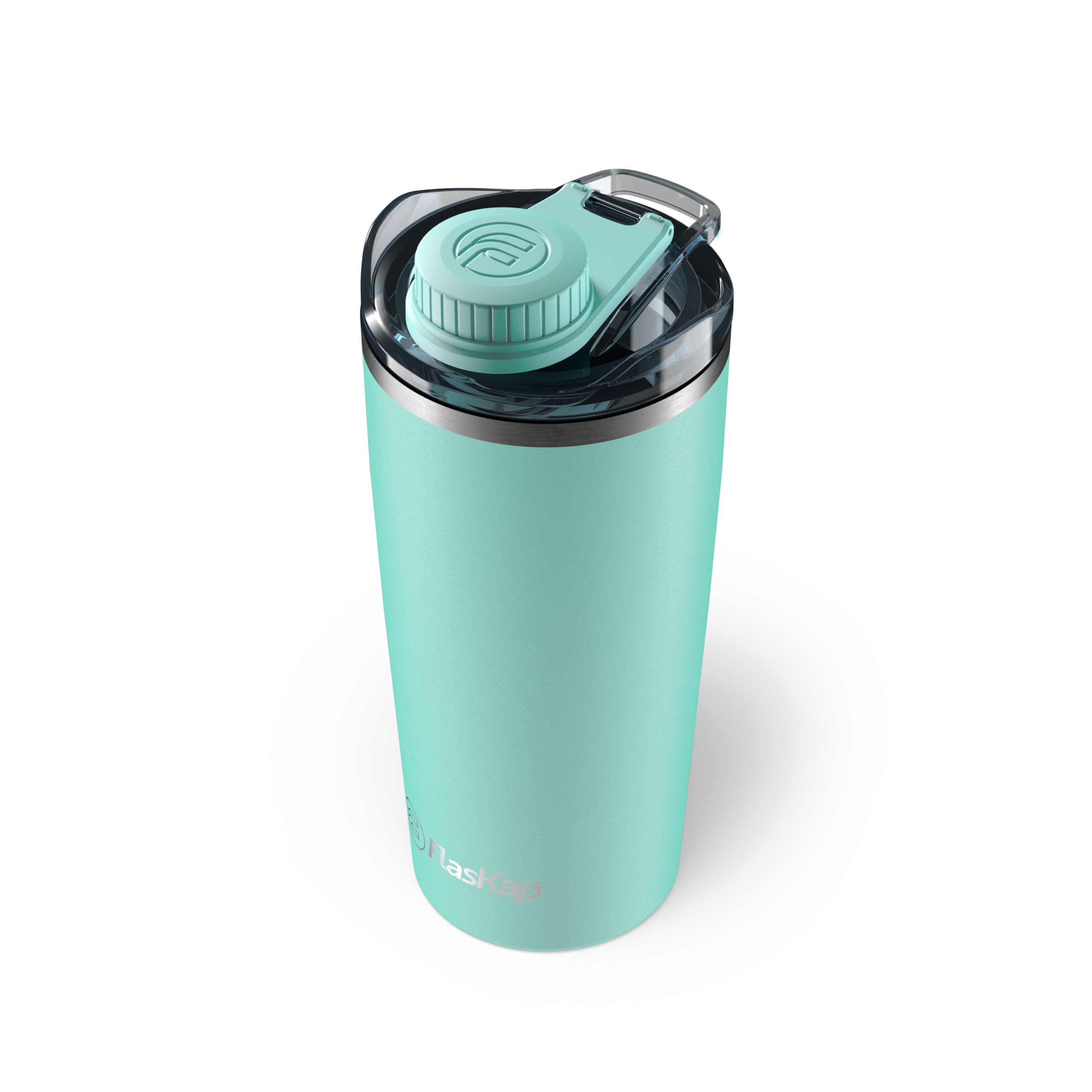 FlaskapVolst 22- Vacuum Insulated Travel Tumbler ONLY I Liquor Kap NOT INCLUDED I Leak Proof Cup | Keeps Drinks Warm or Cold I Fits Cup Holder (Seafoam Green, 22 oz)