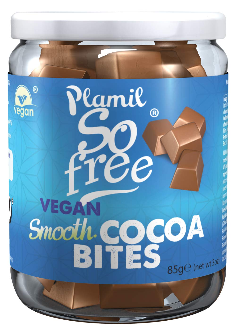 So Free Chocolate Smooth 'Milky' Cocoabites - Case of 6 Jars ( Vegan, Organic and Gluten Free )