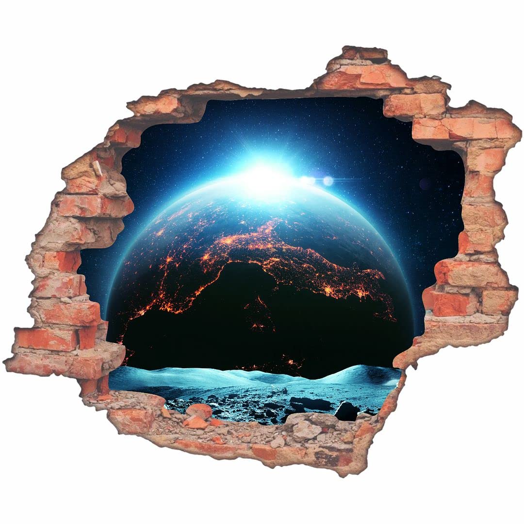 KREEPO Hole Brick Exploring Space 3D Look Eye-Catching Wall Sticker Self-Adhesive, Waterproof Vinyl for Home/Office Decor Item Multicolour Size (75CM X 90CM)_K03 (B09RWWY58H) Amazon Price History, Amazon Price Tracker