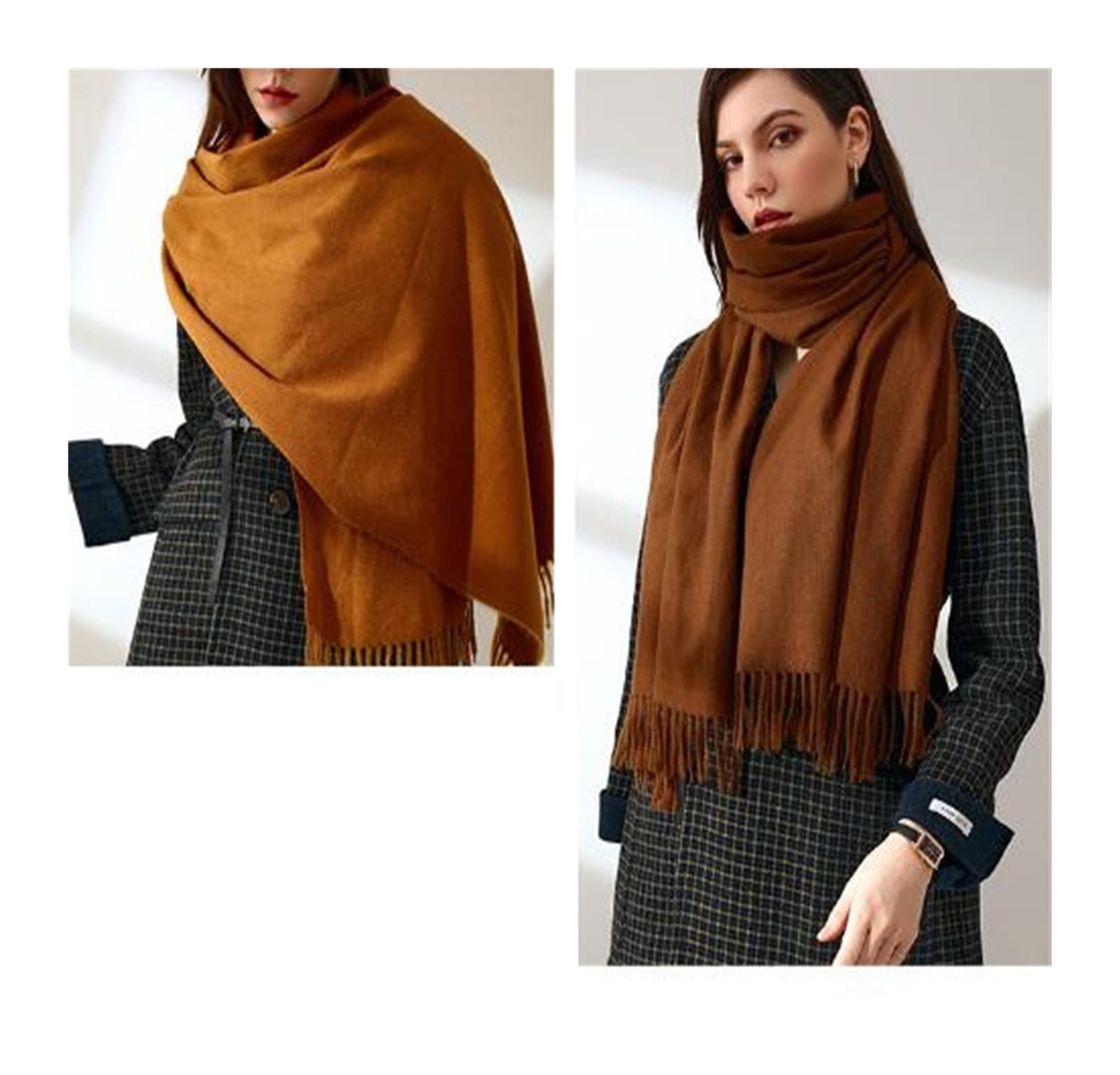 Sciarpa Calda Sciarpa Autunno Inverno Solido per da Donna Scialle in Cashmere Imitazione Calda Versatile per La Vita Quotidiana(A)