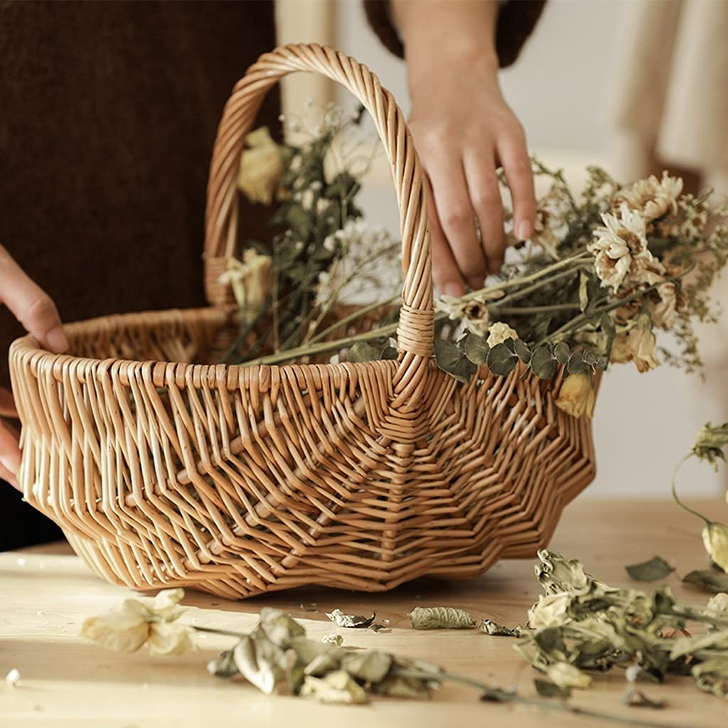 Koszyk piknikowy Tkany piknikowy kosz ręcznie nosić piknik hamper wiklinowy piknik dostawy bambusowy kosz odkryty handmade wiklinowy owoc kemping, plener, boże narodzenie, impreza