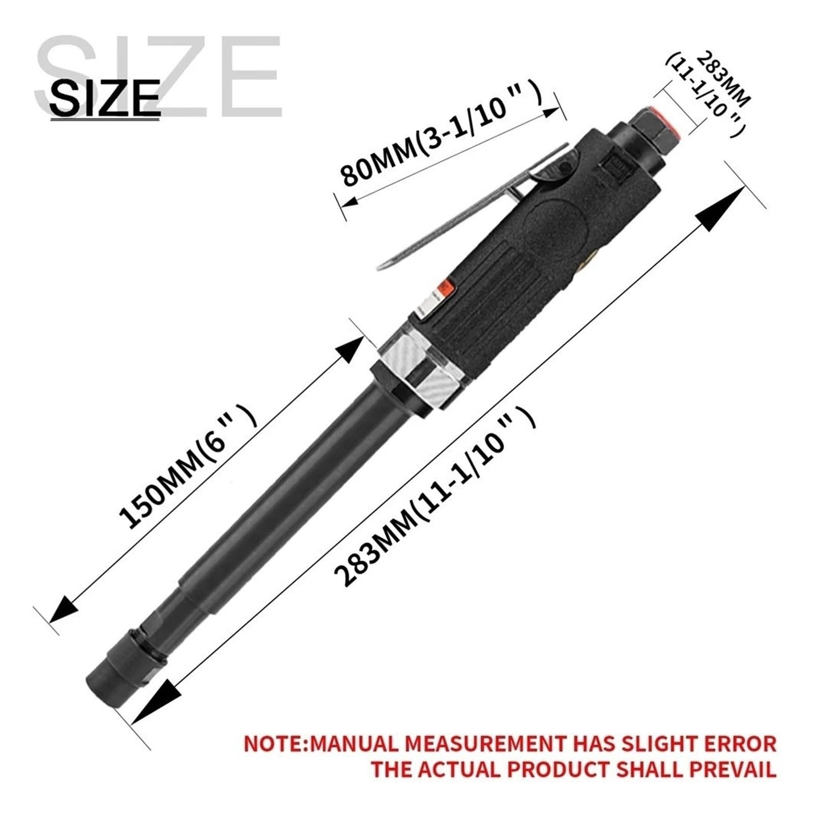Marteau pneumatique, Outil de gravure meulage meuleuse d'air d'arbre étendu 1/4 "allongement(Set B Black)