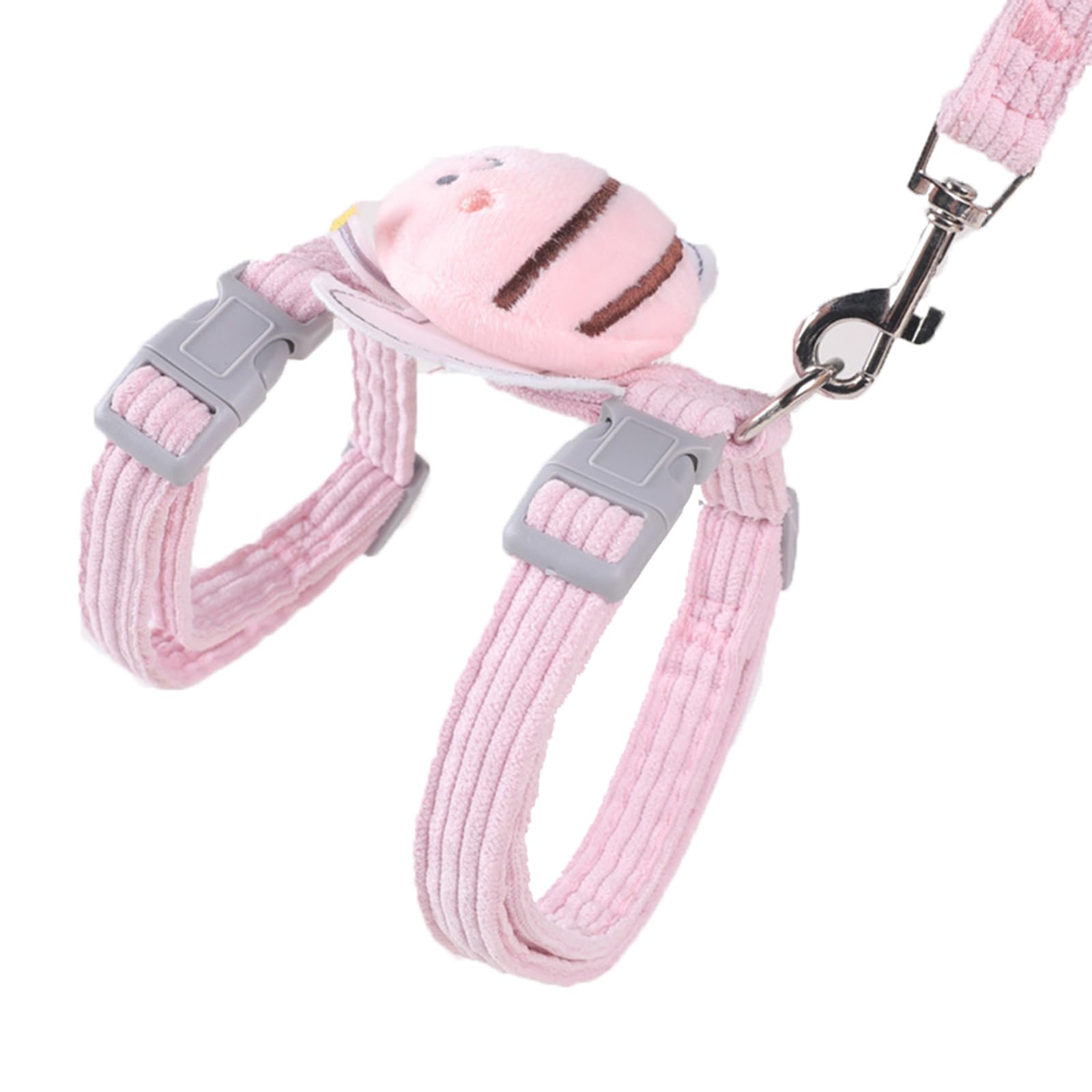 Helioflicker Cat Harness And Leash - Escape Proof, H-Shaped, Pink, Small to Medium (1.5kg - 7.5kg), Playful Style